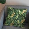 2D Exquisite Green And Gold Flying Birds Pillow Pattern Cushion Cover Suitable For Sofa Bedroom Car Pillow Cover