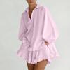 Conjunto de Saia Rosa Franzida e Blusa
