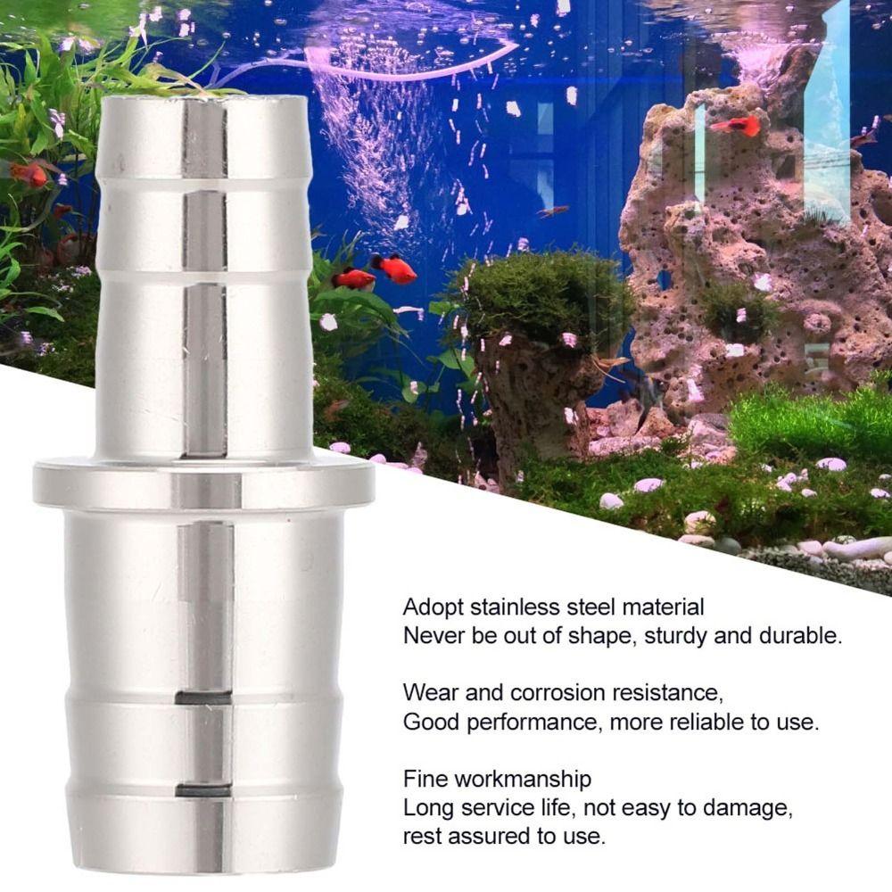 Hållbar Vattenrörsadapter i Rostfritt Stål 12 mm till 16 mm 16 mm till 20 mm Kopplingskontakt Beslag Kopplingsslangomvandlare Akvarium