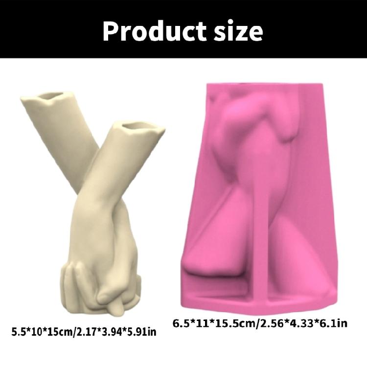 Elegant Hand In Hand Shaped Sturdy Silicone Flower Pots Mould Tool Must Have Accessory for Home Use Resin Art Enthusiasts