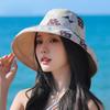 Double-Sided Fisherman Hat Women's Spring Summer Outdoor Sun Hat Ethnic Style Printed Sun Hat