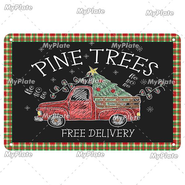 [MyPlate] Christmas Metal Sign Vintage Tin Sign Bar Decorative Plaque Home Decor Bar Wall Sticker Party Poster Gift
