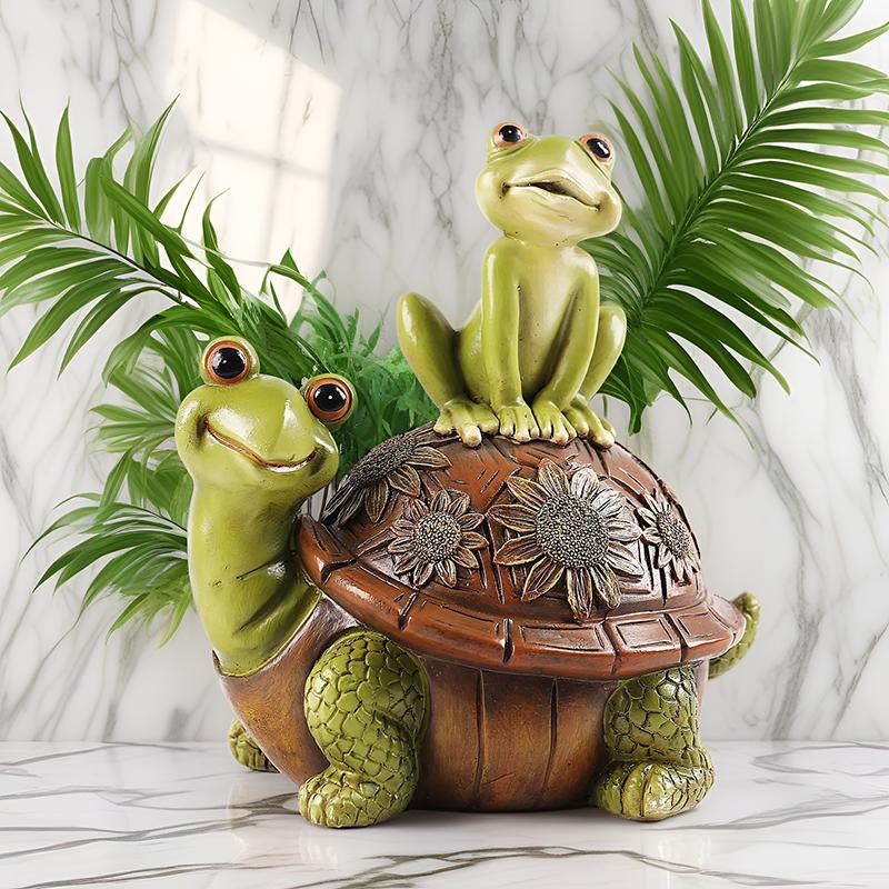 Cute Turtle, Frog Animal Decoration Statue Resin Sculpture Home, Room, Office, Flower Pot  Outdoor Garden Decoration