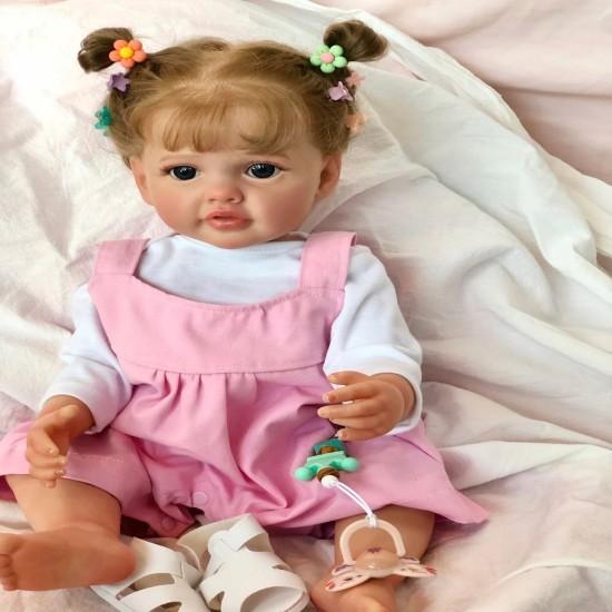 55cm Simulation Rebirth Doll Gummed Body Reborn Doll Vinyl Vinyl Barbie Doll Girls Toy
