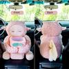 2 In1 Cute Cartoon Car Tissue Box With Ashcan Creative Plush Tissue Box Holder Auto Armrest Box Car Garbage Can for car interior