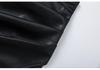2025 Spring/Summer Women's PU High-Waisted Zipper Ruffle Skirt - European & American Sexy Fit