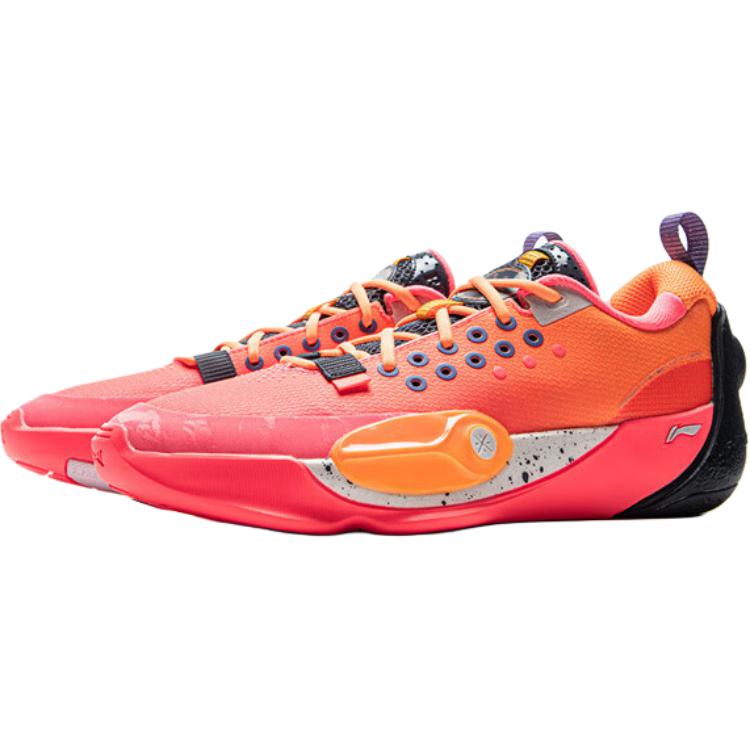 Li Ning Wade All City Comfortable Sports Non-Slip Wear-Resistant Low-Top Kids Basketball Shoes Men basketball shoes Red Orange YKBV010-9