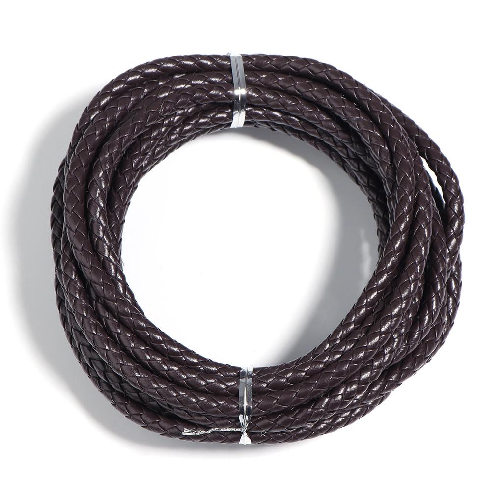 5 Yards/lot 6mm 7mm Round Braided Leather Cords PU Leather Cord Cordon Cuir For Bracelet Necklace DIY Jewelry Making