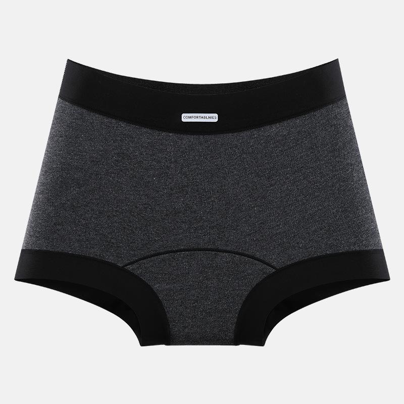 Ladies Spring and Autumn Cotton Extended Crotch Skin Friendly Antibacterial Breathable Hip Mid Waist Flat Angle Briefs