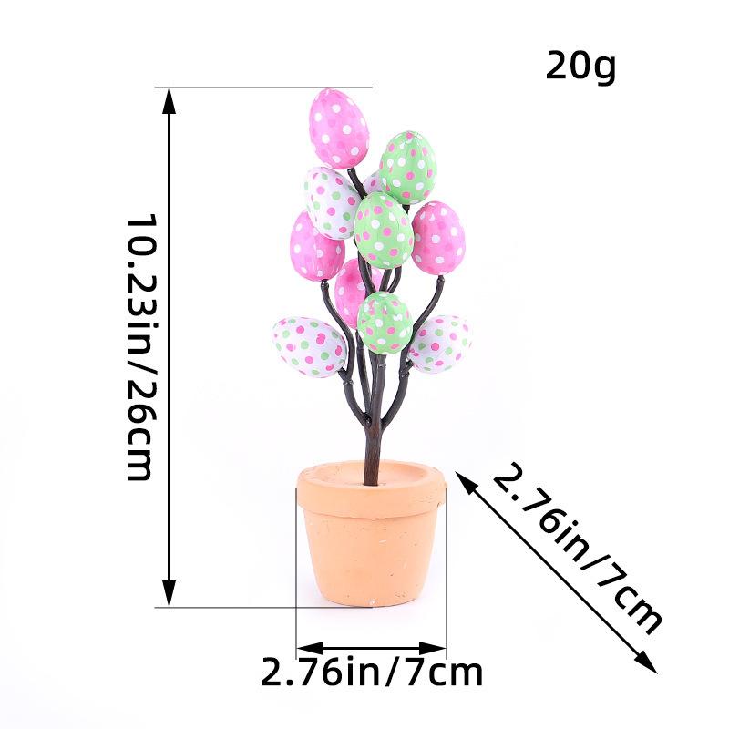 Easter Egg Tree Flowerpot Colorful Painting Foam Egg Creative Tabletop Decor Potted Plant Ornaments Home Easter Party Supplies