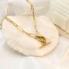 Personalized Kink T-Buckle Oval Titanium Steel Necklace Women'S Versatile 18K Gold Niche Simple Cross Chain