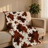 MultiCowPrintTexture Throw Short Plush Throw Blanket Soft Skin-Friendly Multi-Scene Home Office