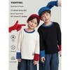 Youyou Boys' Fall Crewneck Long-Sleeve Cotton-Blend Tee