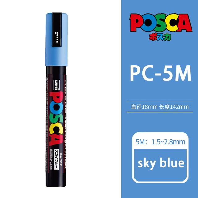 Uni POSCA Marker Farbstift, 39 Farben PC-5M/44 PC-3M/36 PC-1M, Acryl Steinmalerei Zeichnen Graffitti Marker Kunstbedarf