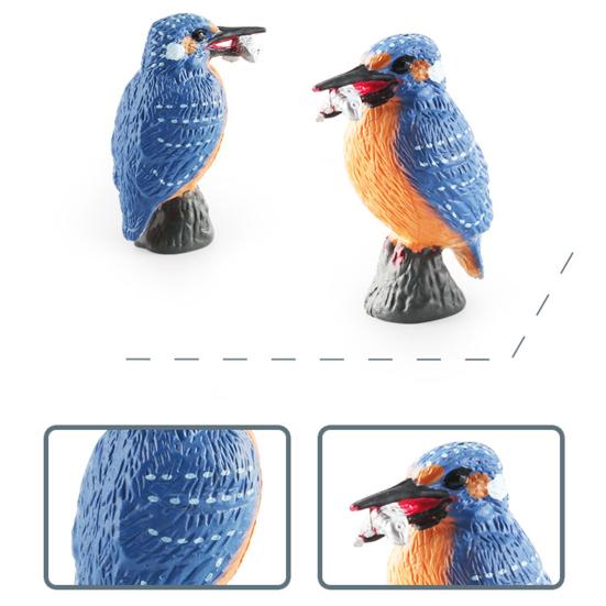 Feather Animal Model Simulated Magpie Pigeon Cuckoo Blue Wren Rusty-breasted Tit Solid Model Ornament PVC Bird Statue Figurine Desktop Decoration