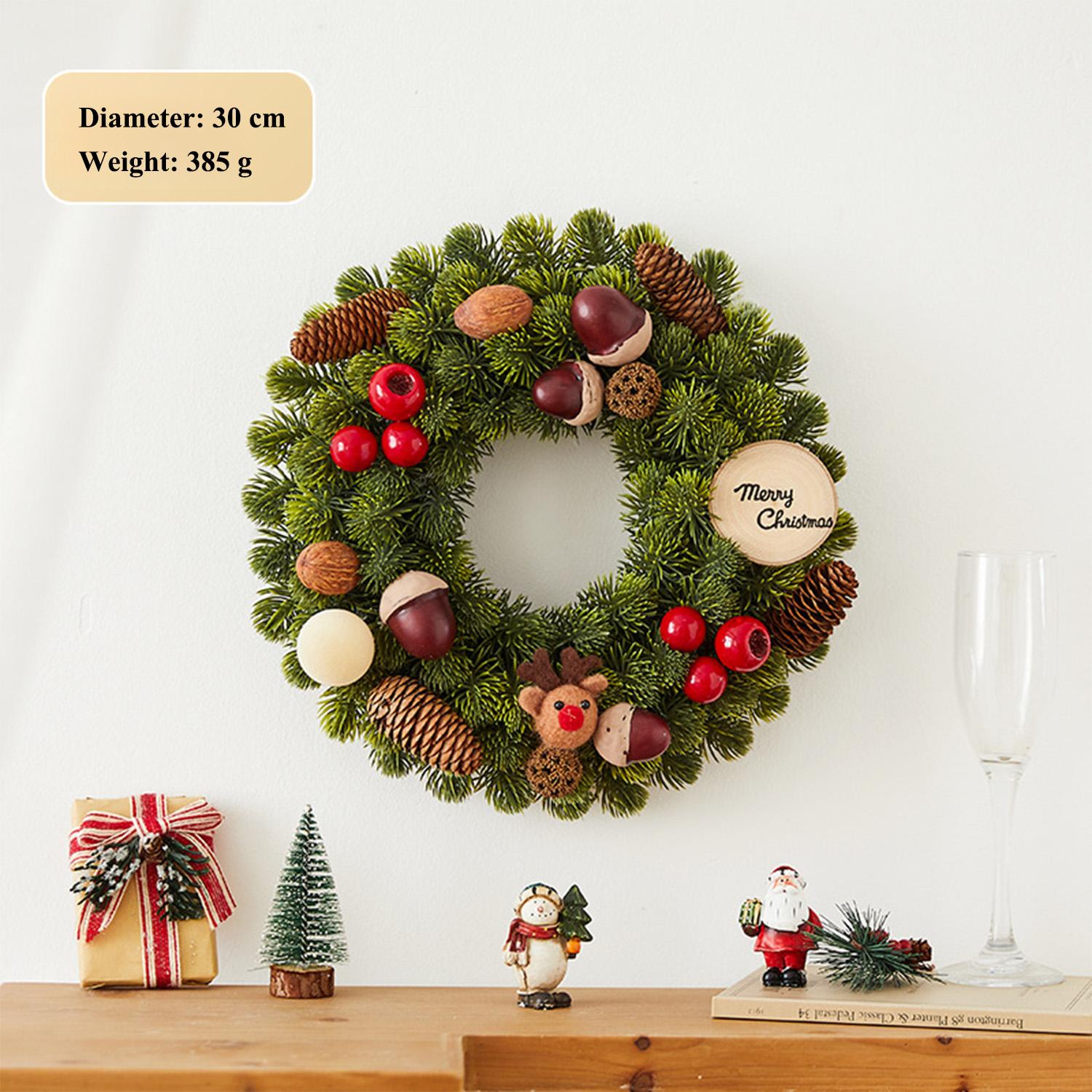 

Мини Рождественский Венок и Набор Гирлянд, Маленькая Искусственная Настольная Елка в Комплекте для Праздничного Декора Столешницы