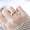 Fashion Rose Gold Color Cute Coin Tail Rings for Woman Hollow Stainless Steel Charm Jewelry Chinese Style Prevent Girl Gifts