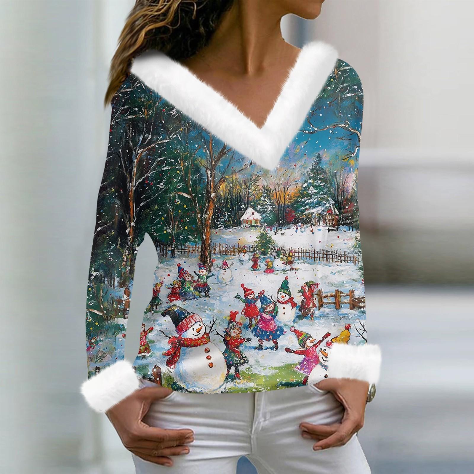 Женская футболка с рождественским принтом — фото 9