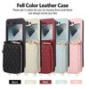 Crossbody Zipper Cards Solt Wallet Leather Case For Samsung Galaxy Z Flip 7 7FE 6 5 4 3 Long Lanyard Bag Grid Ring Holder Cover