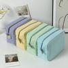 Vintage Striped Makeup Bag With Zipper Closure For Travel And Daily Use