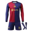 Barcelona Yamal Koszulka Piłkarska Dziecięca Długi Rękaw Niebieska Sprzęt Sportowy Oddychająca Szybkoschnąca Koszulka Treningowa Wygodna Elastyczna Tkanina