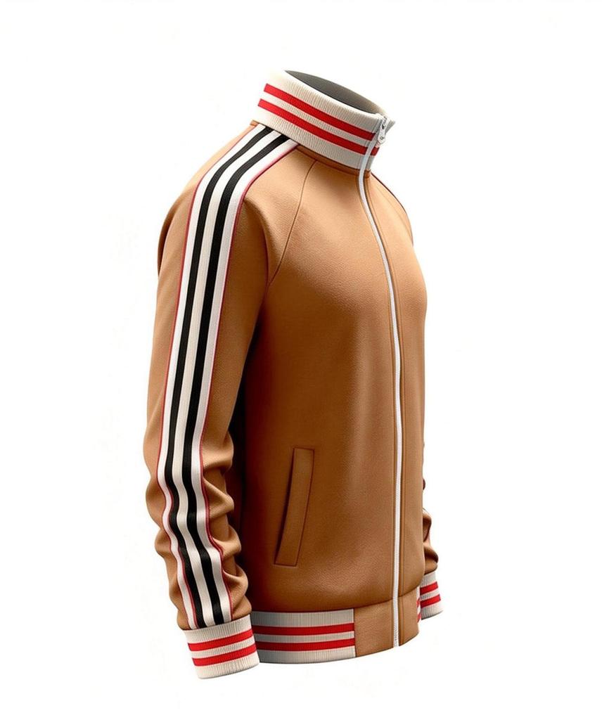 Męska codzienna sportowa kurtka z kołnierzem stojącym i wstążką - Kolekcja Jesień/Zima