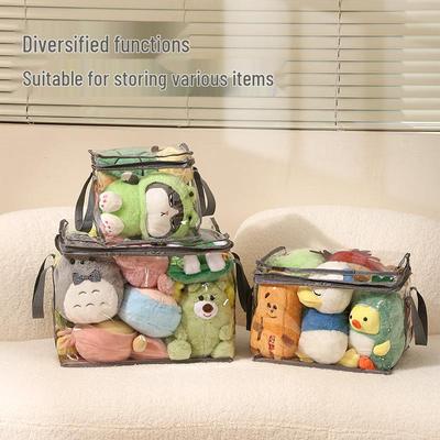 Cute Waterproof Storage Bag for Toys & Books - Large Capacity, Transparent & Durable