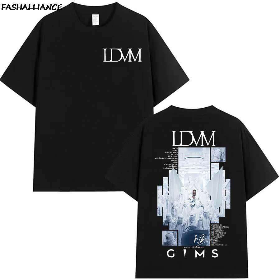 FRANCIA RAPPER GIMS LVDM ALBUM Maglietta per Uomo Donna Hiphop Streetwear Top Oversize 100% Cotone Maglietta