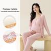 Modal Maternity Pajamas: 3-Piece Autumn Set with Breast Pads, Postpartum Nursing, Belly Comfort, Summer Wear.
