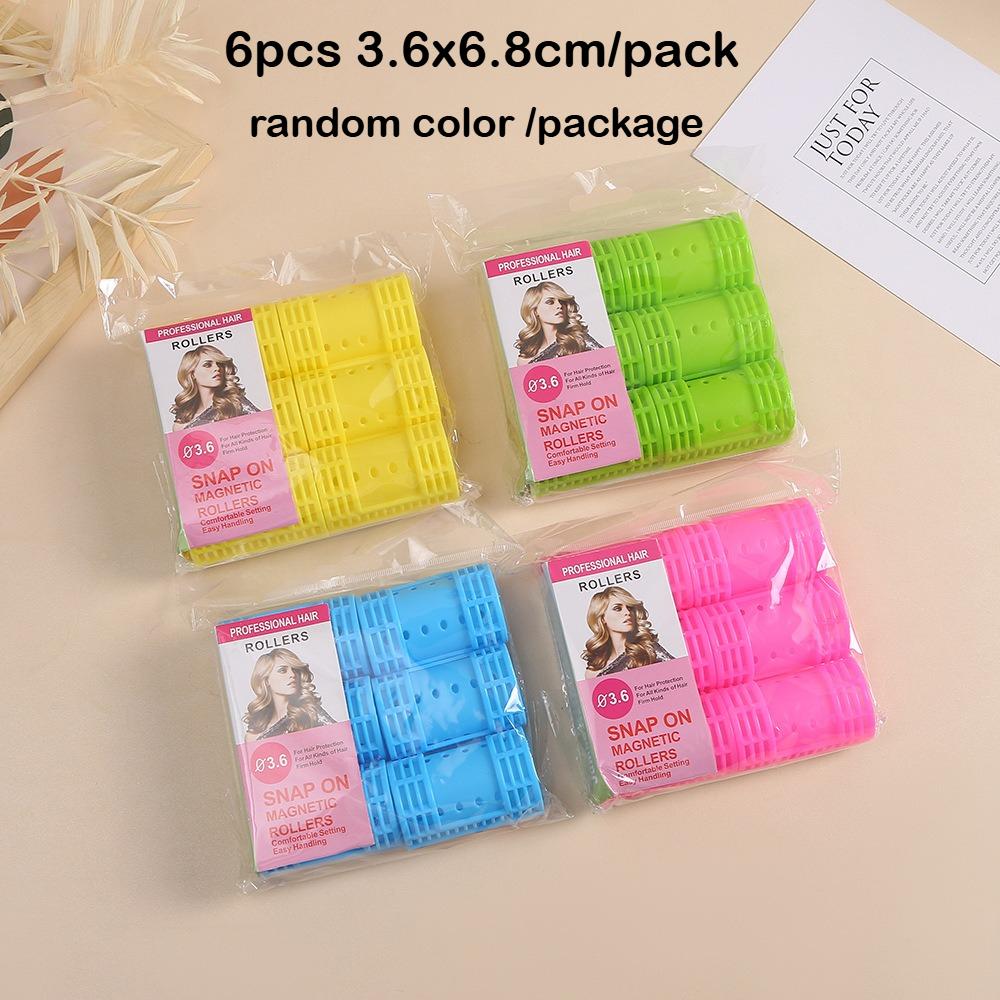 6 Size Women Hair Rollers Self Grip No Heat Hair Curlers Heatless Hair Volume Curlers Self-adhesive Hook & Loop DIY Styling Tool