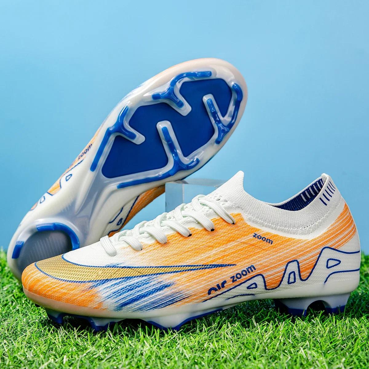 

New Men Football Boots Unisex Ultralight Cleats Women Soccer Shoes Match TF/FG Sneakers High-quality Professional 35
