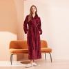 2024 Velvet Plus Size Women's Long Bathrobe - Winter European & American Style for Hotels, Salons, and Casual Wear