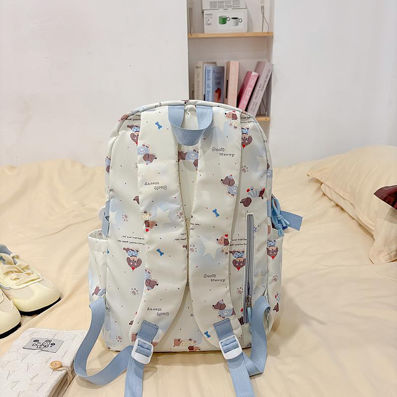 Large Capacity Student Schoolbag Puppy Printed Backpack Women's Lightweight Travel Backpack