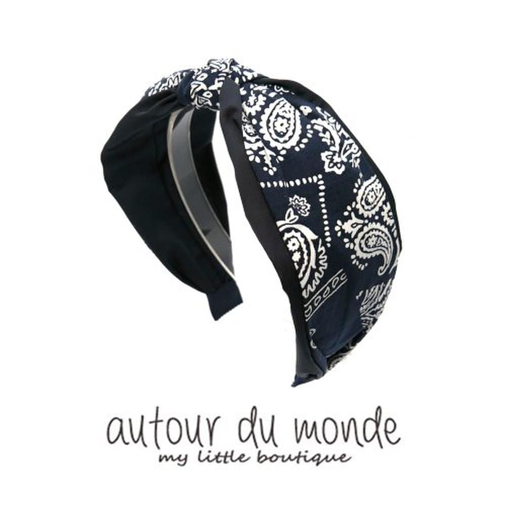 

Paisley Knot Hairband (Navy)
