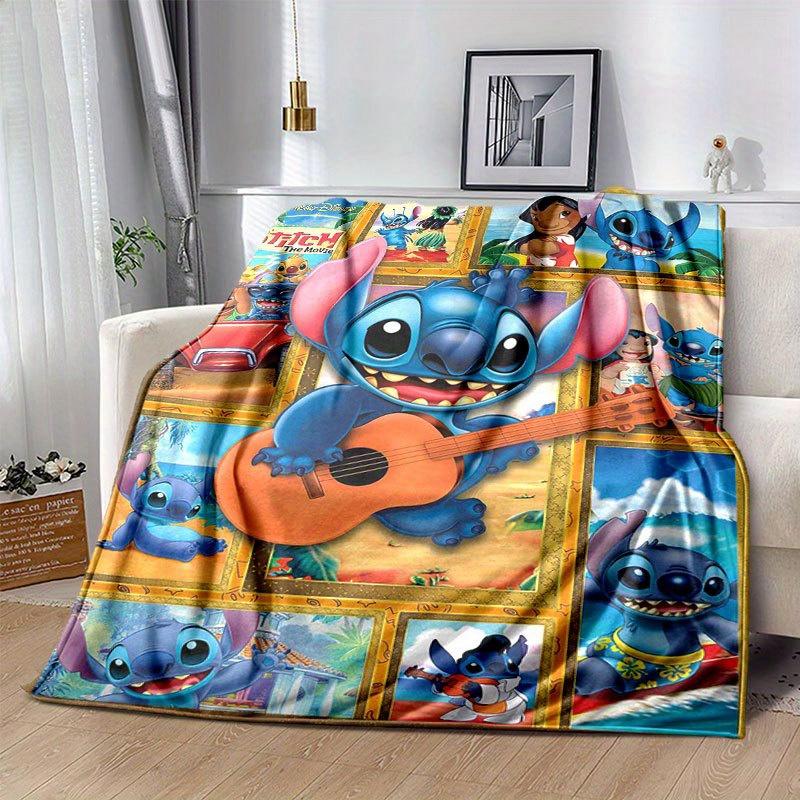 Lilo & Stitch Decke Ultra-Weich, Warm, Gemütlich Überwurf für Wohnzimmer, Sofa, Ganzjahres-Reiseaccessoire Niedlicher Cartoon-Charakter Heimdekoration