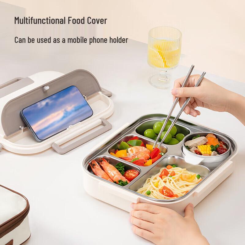 TAFUCO Divided 304 Stainless Steel Titanium Coated Lunch Box