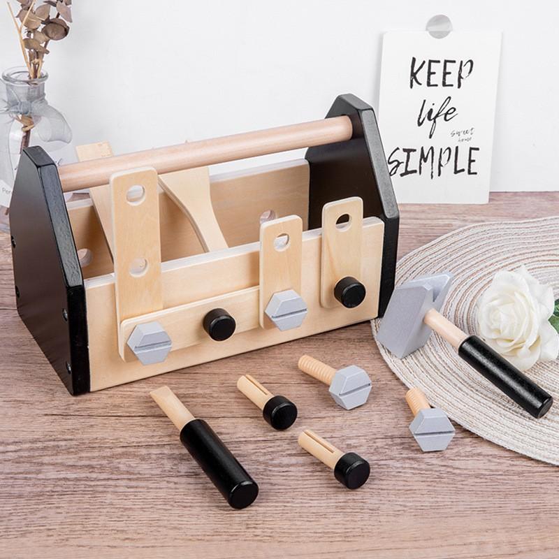 Children's Early Education Over 3 Years Old Tool Basket Screw Maintenance Disassembly and Assembly Men's and Women's Toolboxes Educational Wooden Toys