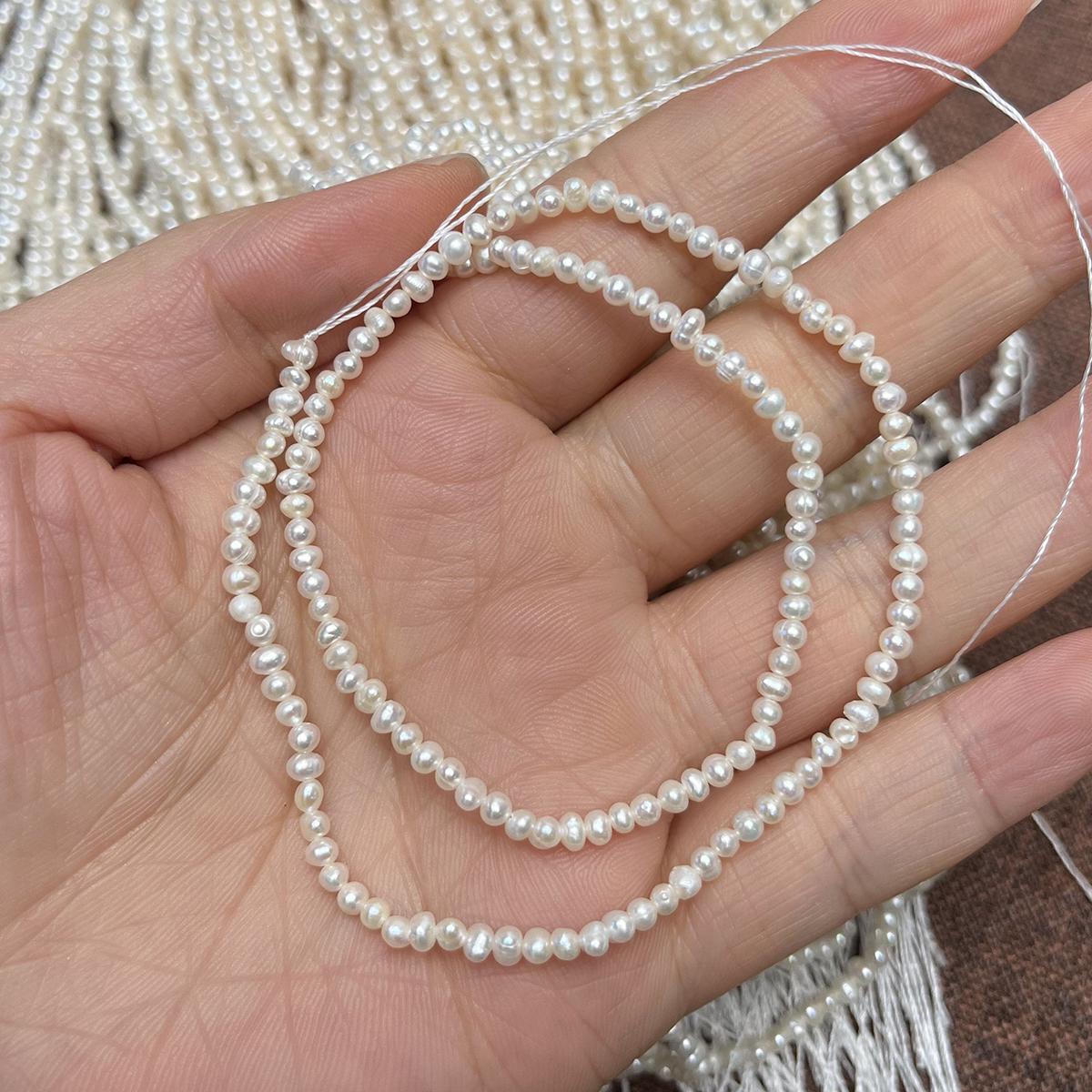 

1String Mini White Natural Shell Mother of Pearl Beads, Boho Punch Beads, 2-2.5mm, for DIY Jewelry Making, Crafts 36cm, Low Quality But Inexpensive 1String/2-2.5mm-36cm білий