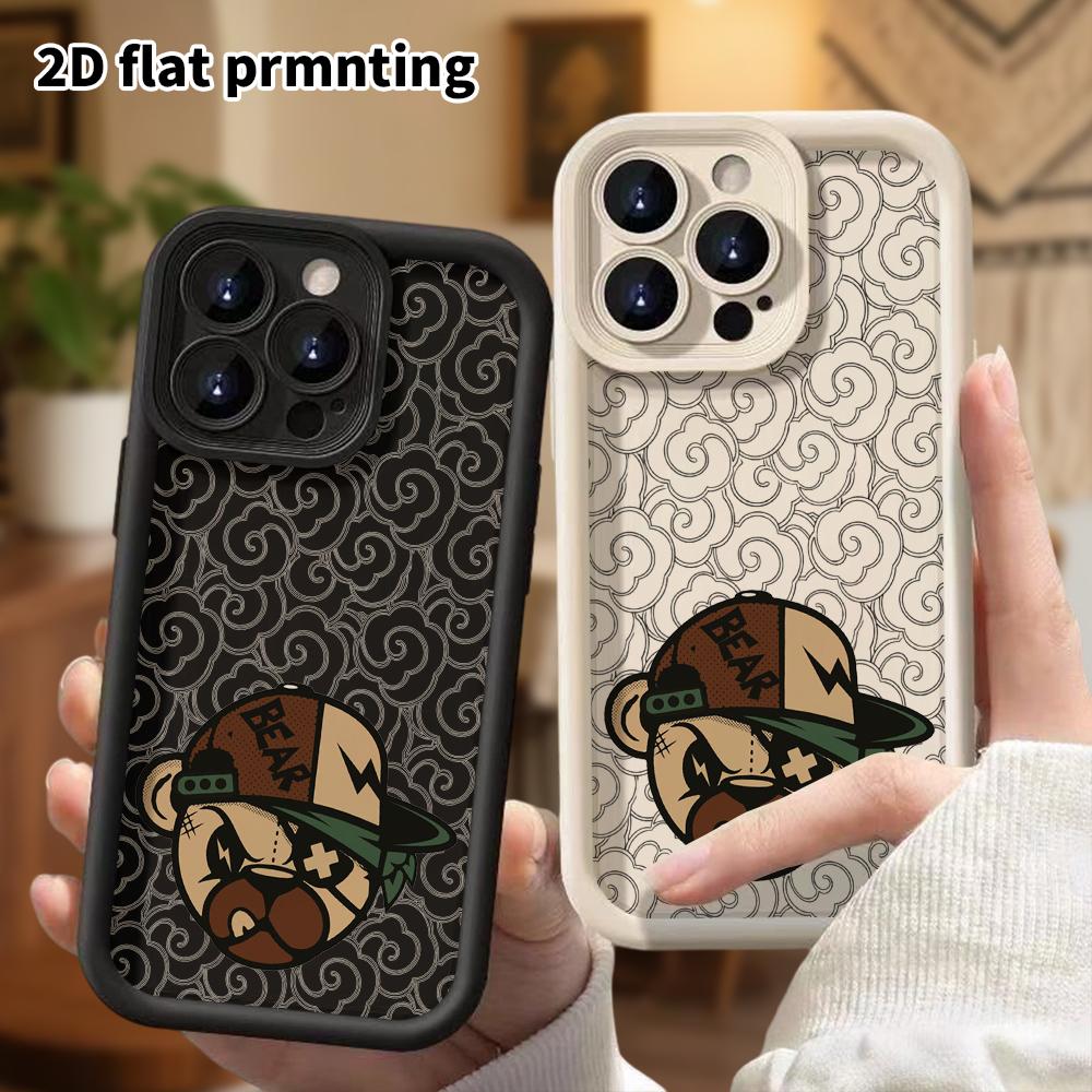 Phone Case: 2D Flat Design Suitable for iPhone 18 17 16 15 14 13 Pro Tiered Protective Case, Trendy Cool Little Bear, Christmas and Halloween Gift