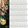 150Pcs Sublimation Keychain Blanks Bulk Rectangle Round Sublimation Blanks Keychain Blanks Set with Rings Clips for DIY Keychain