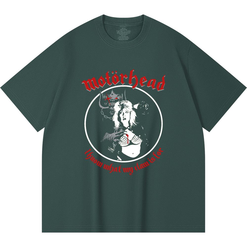 230 Gsm %100 Pamuk Heavy Metal Tişört Rock Grubu Popüler Müzik Baskılı Unisex Ağır Pamuk Tişört