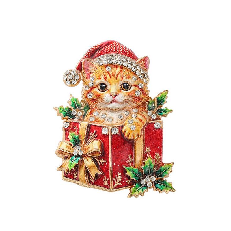 Christmas Themed Brooch Sparkly Rhinestone Cute Designs For Holiday Wear Christmas Party Gifts Fashion Jewelry
