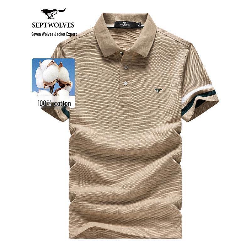 Qipilang Men s Business Casual Short-Sleeve Polo Shirt 2XL