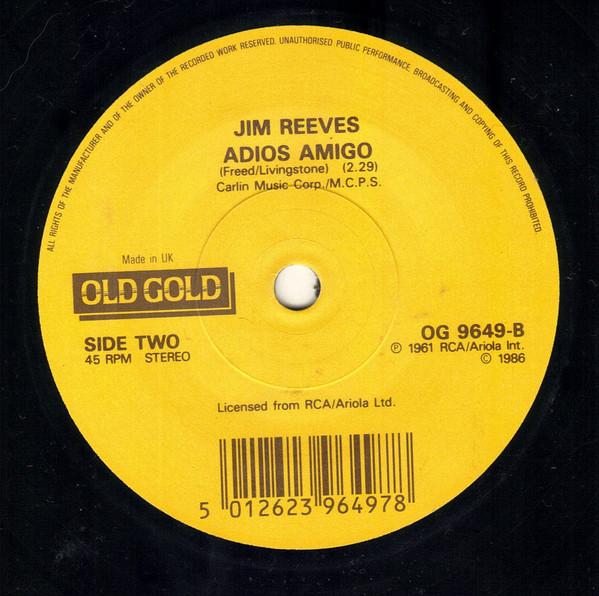 

7inch Record JIM REEVES Welcome to My World OG9649 Old Gold 1986 UK CountryFolk Used