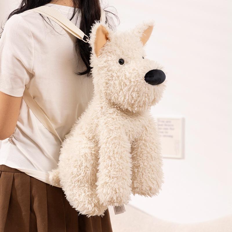 Cute West Highland Dog Doll Plush Toy Puppy Dog Backpack Girls Crossbody Bag Children's Ragdoll