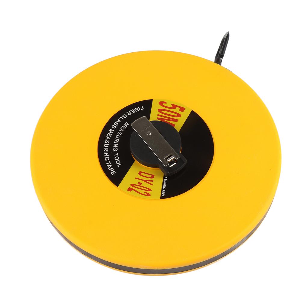 Fiberglass Measuring Tape, 50m Celsius 164ft  , PVC Coated, Folding Metal Hook, ABS Plastic Case, Waterproof, Wear Resistant, Easy To Use for Road,