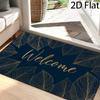 2D Flat Printing Easy Indoor Anti-Slip Doormat, Nordic Light Luxury Entrance Carpet, Fun Quirky Niche Hallway Mat, Golden Leaf Welcome Doormat, Welcom