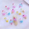 50Pcs New Cute Resin Mini Ice Cream, Cake Series Flat Back Manicure Parts Embellishments For Hair Bows Accessories