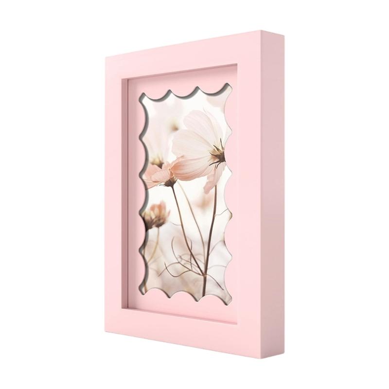 Decorative Picture Frame 5 x 7 Wood Photo Frame with Deep Border and Inner Opening for Family Photos and Art Insert Display on Shelf Use