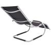 Sun Lounger with Cushion Aluminum and Textilene Black